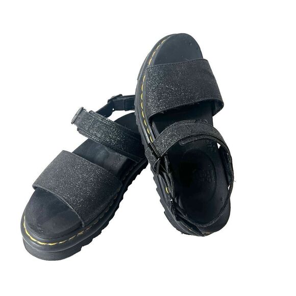 Dr. Martens Womens Voss GLTR Black Chunky Open Toe Buckle Sandals Size 9 Leather - Picture 2 of 12